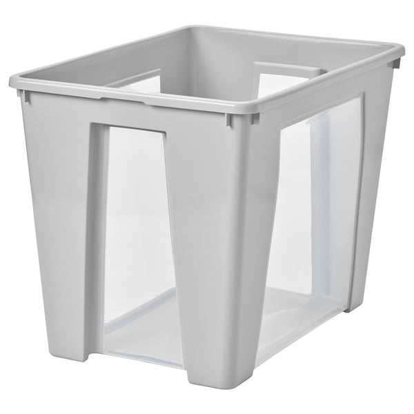 SAMLA Box, transparent/light grey, 56x39x42 cm/65 l