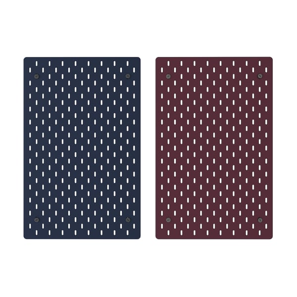 SKÅDIS Pegboard, double sided/dark grey-blue dark lilac-red, 36x56 cm