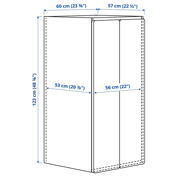 Illustration with measurements for the product: SMÅSTAD.