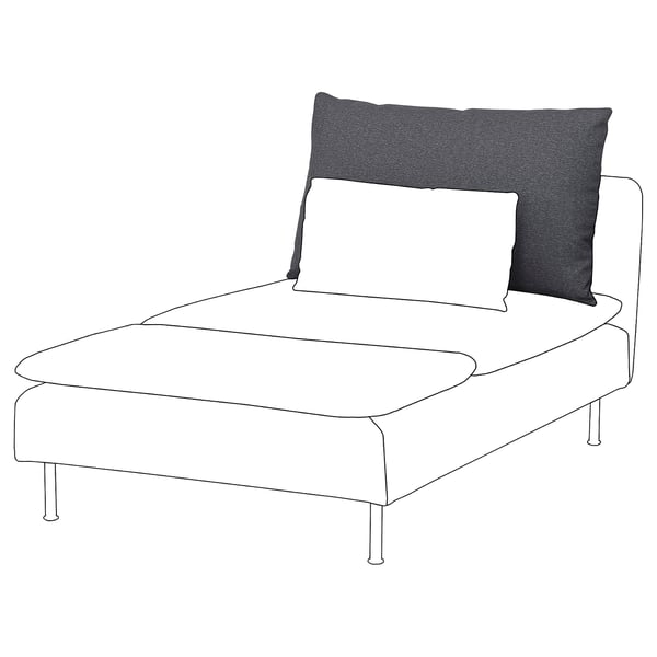 SÖDERHAMN chaise. White, sleek and modern. Dark grey and white cushions, elevated on slim legs.