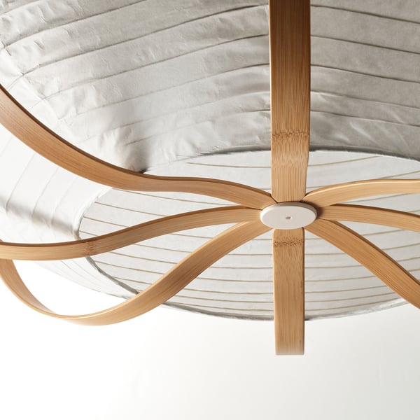 TAGGTOFS / HAVSDJUP Pendant lamp, white bamboo, 67 cm