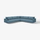 Modern blue u-shape sectional sofa with sleek design and metal legs.