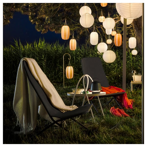 VIGGSÖ Lounge chair, outdoor, foldable dark grey