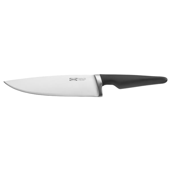Ikea VÖRDA knife - black, stainless steel, ergonomic handle.