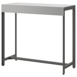 IKEA BÅTSKÄR stainless steel outdoor table, dark grey, rectangular, minimalist.