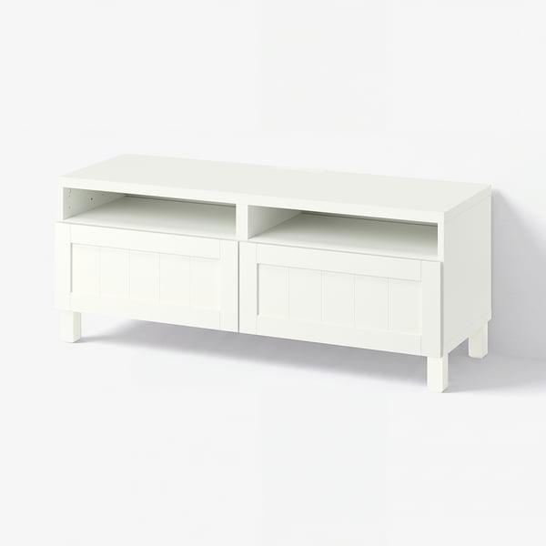 BESTÅ TV bench with drawers, white/Pipmakare white, 120x42x48 cm