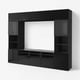 BESTÅ TV storage combination/glass doors, black-brown/Selsviken high-gloss/black clear glass, 300x42x231 cm