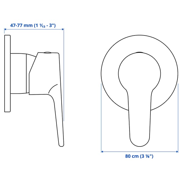 Illustration with measurements for the product: BROGRUND.
