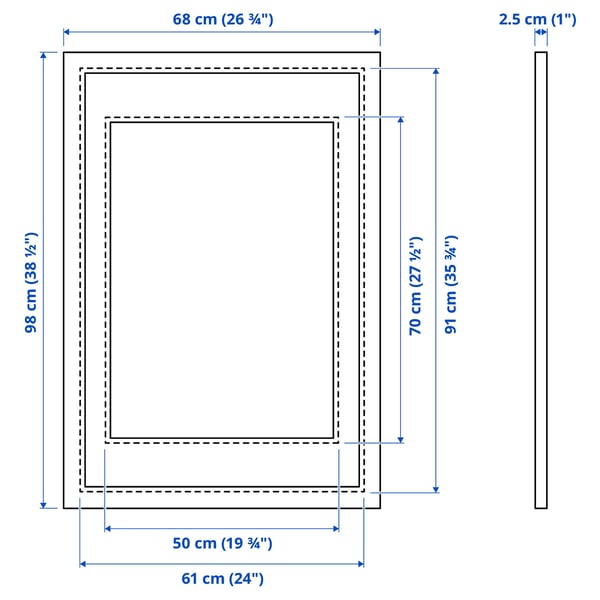 Illustration with measurements for the product: EDSBRUK.
