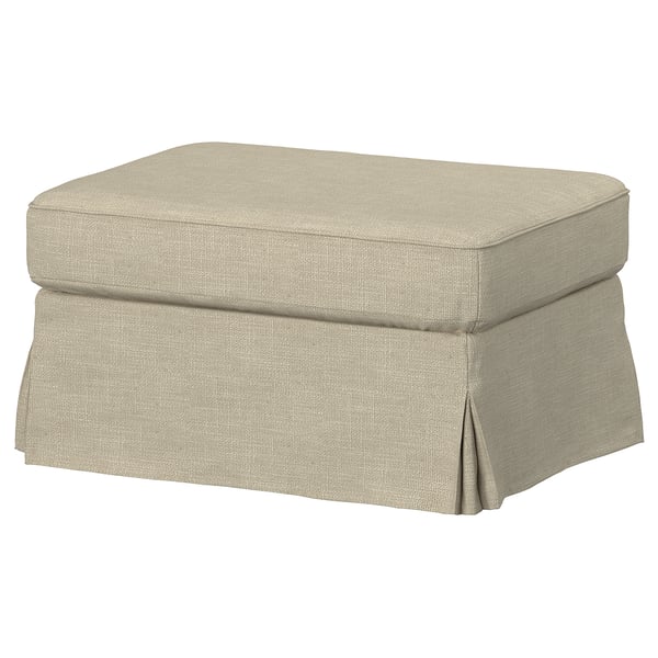 EKTORP Footstool with storage, Hemmesta light beige