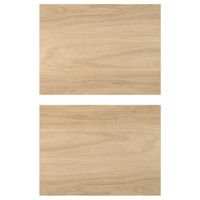 Two beige wooden panels shown from above, simple design.