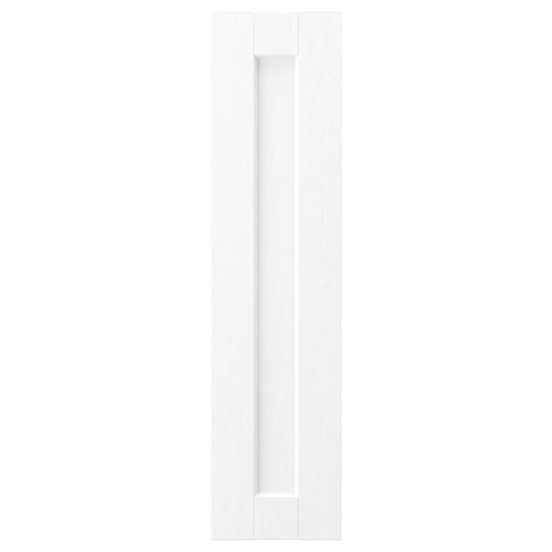 A white ENKÖPING cabinet door with a wooden-like texture. It has a simple vertical groove design, offering a classic appearance.