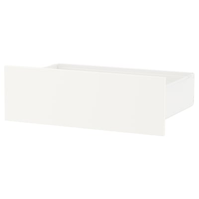 FONNES white drawer, minimalist design, steel base, fiberboard interior.