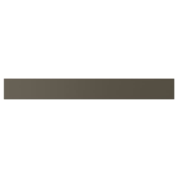 HAVSTORP: dark brown/beige long, flat panel with smooth surface.