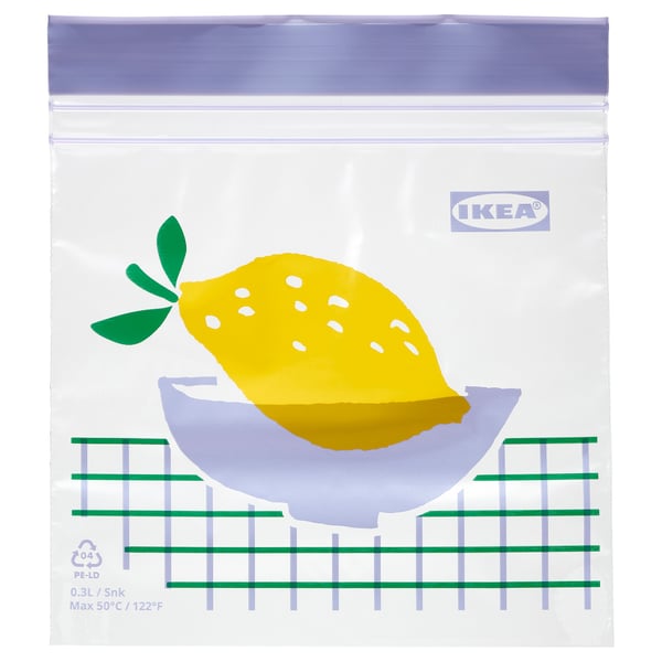 ISTAD Resealable bag, multicolour/patterned, 0.3 l