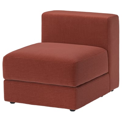 Red JÄTTEBO sofa module with striped fabric, perfect for lounging.