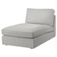 KIVIK grey chaise longue; sleek, modern design with cushioned seating and backrest, ideal for relaxing.
