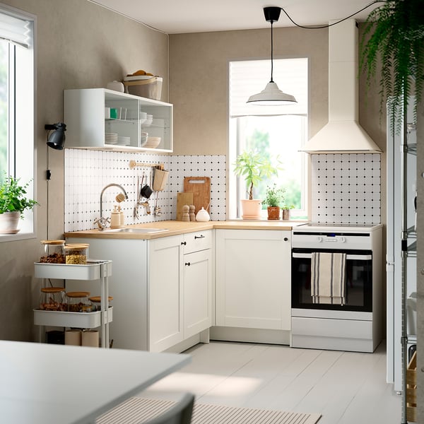 KNOXHULT Corner kitchen, white frame