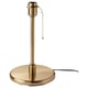 KRYSSMAST brass gold-colored lamp base made of metal with a round base and pull chain switch.