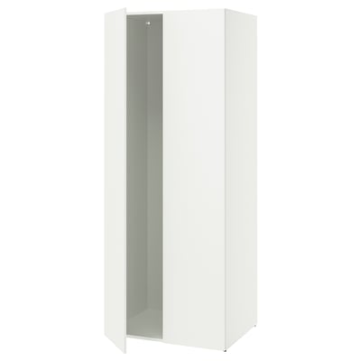 White LASTARE cabinet, rectangular with open glass door, modern design.