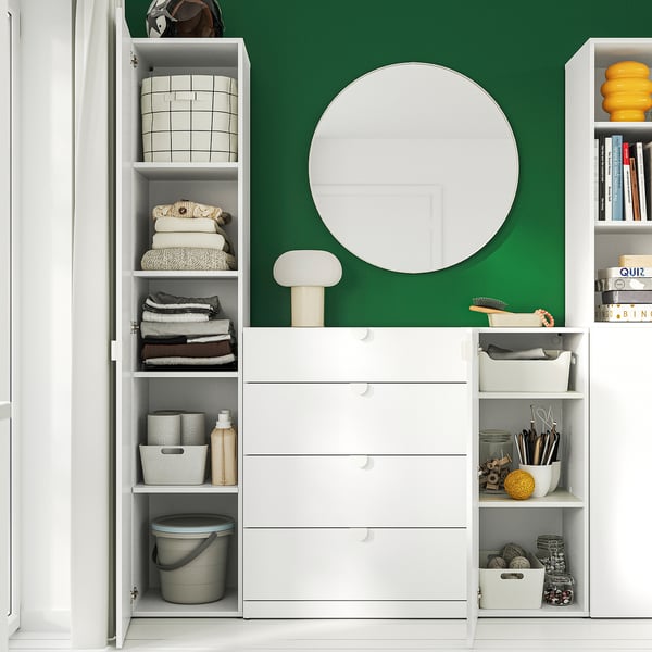 LASTARE Storage combination, white, 380x42x201 cm