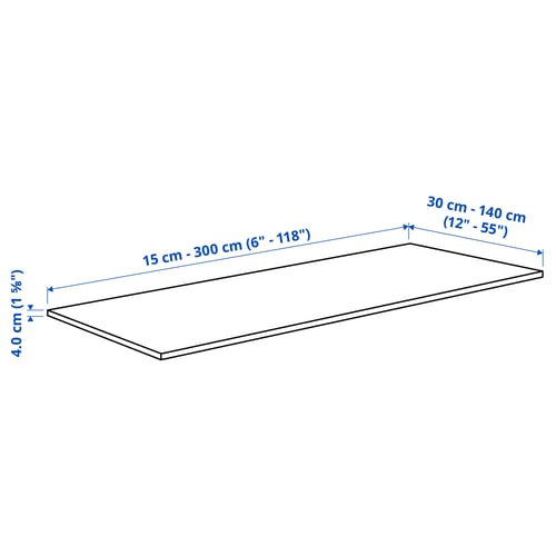 LOCKEBO Custom made worktop, light grey stone effect/glass composite, 1 m²x4.0 cm