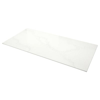 LOCKEBO Custom made worktop, white/grey lively marble effect/glass composite, 1 m²x2.0 cm