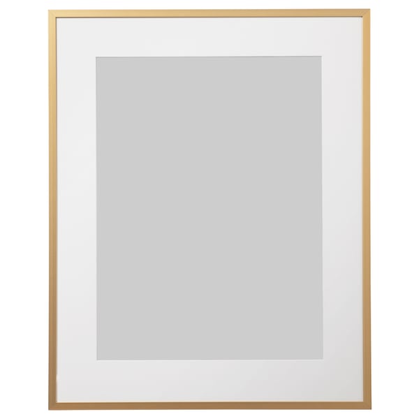 Lomedic LOMVIKEN gold photo frame, empty, square shape.