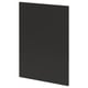 Modern black kitchen cabinet door, sleek and rectangular, with horizontal lines.