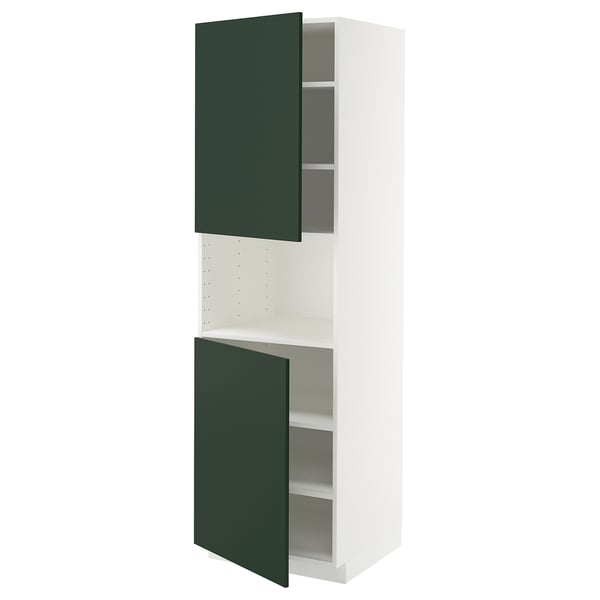 METOD tall kitchen unit in green and white, modern design.