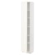 White METOD kitchen cabinet, tall with open shelves.