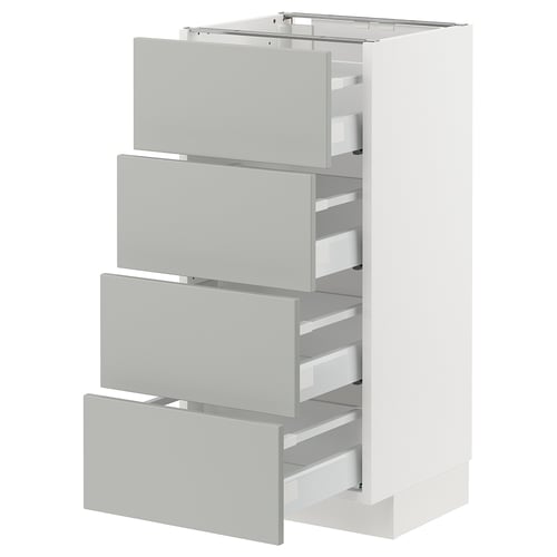 METOD kitchen unit, light grey, four drawers, rectangular shape, modern design.