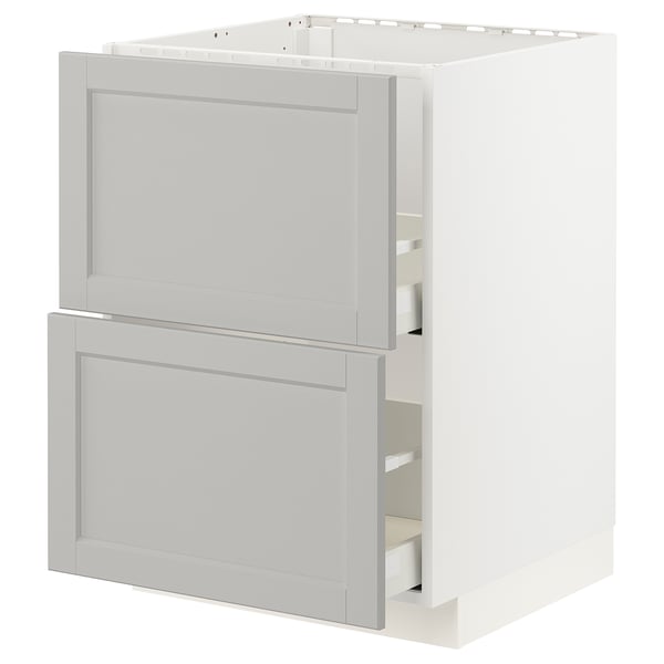 METOD kitchen unit. White, rectangular, classic design. Two large drawers, sturdy frame.
