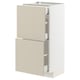 METOD kitchen cabinet, beige, modern, minimalist style, with multiple drawers, white and beige colours.