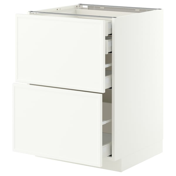 METOD / MAXIMERA Base cb 2 frnts/2 low/1 md/1 hi drw, white/Aspudden matt white, 60x60x80 cm