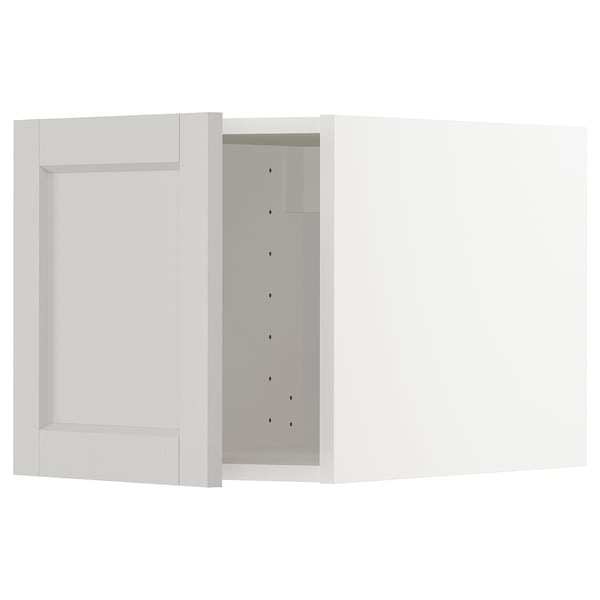 METOD kitchen cabinet, light grey, square, traditional bevelled edges.