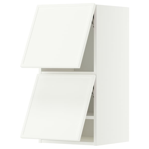 METOD Wall cabinet horizontal w 2 doors, white/Aspudden matt white, 40x37x80 cm