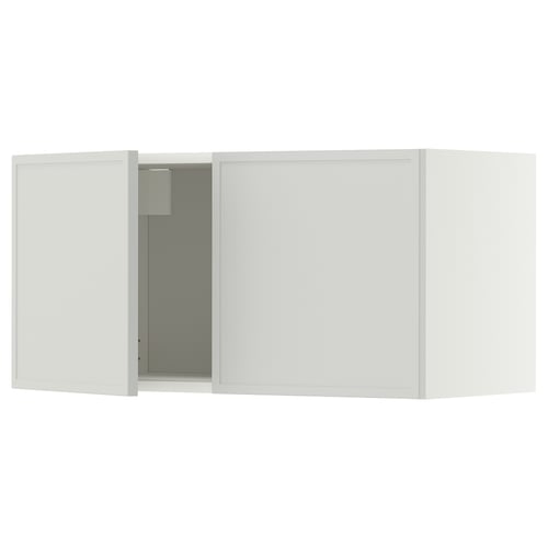 METOD Wall cabinet with 2 doors, white/Aspudden light grey, 80x37x40 cm