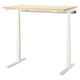 MITTZON adjustable desk, white, rectangular, birch veneer top. Electric sit/stand with dual motors. Clean design, sturdy base.