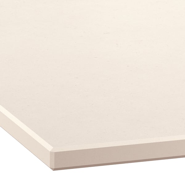 Smooth, light-colored, high-quality kitchen worktop, clean and seamless, perfect for hygiene and durability.