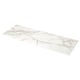 A white rectangular MÖCKLARP high-pressure porcelain kitchen worktop with subtle marbling.