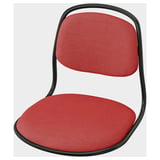ÖRFJÄLL red chair, sleek black frame, curved back & seat, comfort foam, adjustable height.