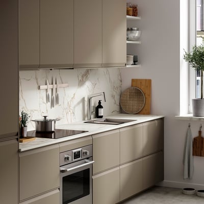 RUNSBÄCK Custom made wall panel, matt white marble effect/high pressure porcelain, 1 m²x1.2 cm
