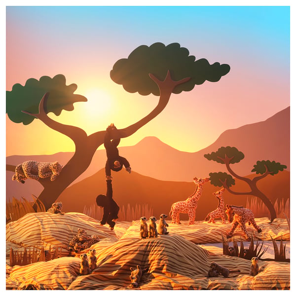 SANDLÖPARE Soft toy, cheetah cub/beige, 24 cm