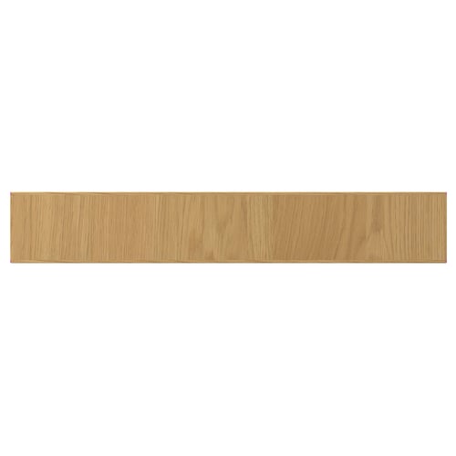 A SINARP oak veneer shelf with a clear lacquer finish, rectangular shape, and smooth design.