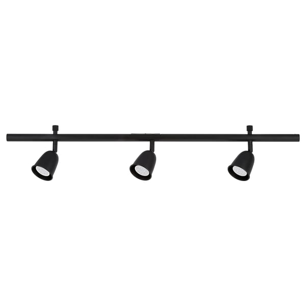 SKURUP black 3-spotlight ceiling light, powder-coated steel, adjustable modern design.