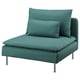 Teal SÖDERHAMN chair, soft cushions, chrome legs, modern design.