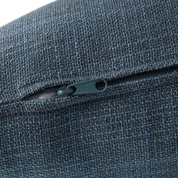 Close-up of zip on SÖDERHAMN sofa, showing quality texture and detail.