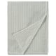 A SOLFIBBLA cloth, light green and white striped, rectangular, and folded.