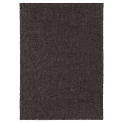 STOENSE soft, grey, rectangular rug. Dense pile, plush texture, sound dampening.
